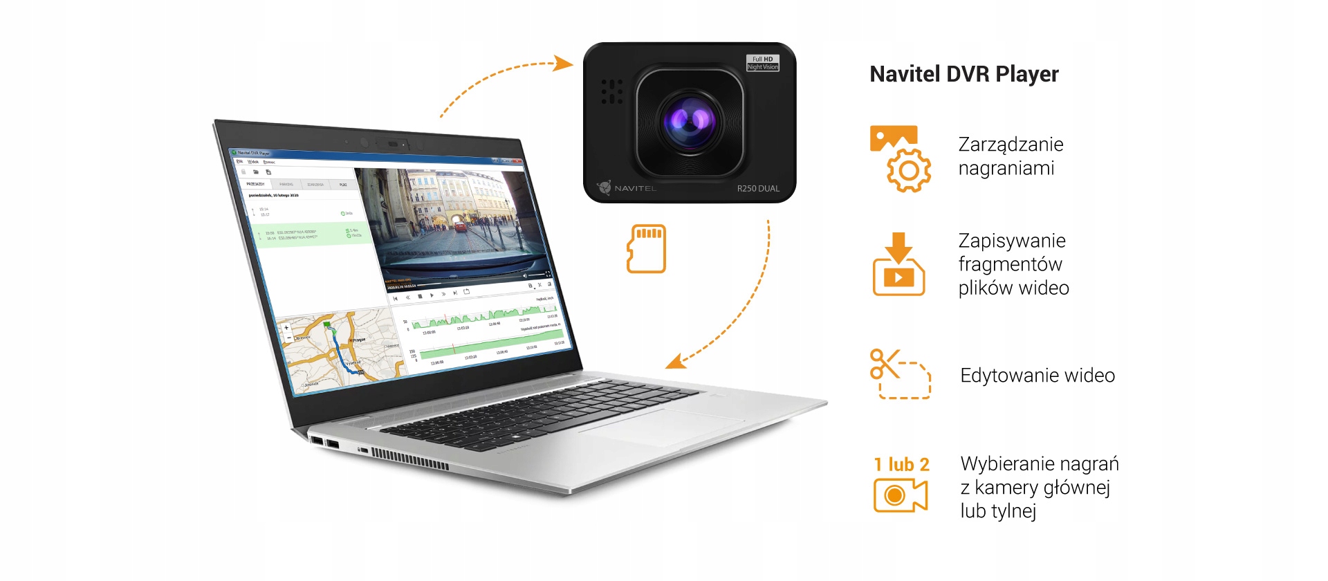 NAVITEL R250 DUAL Rejestrator jazdy kamera Video Producent code R250 DUAL