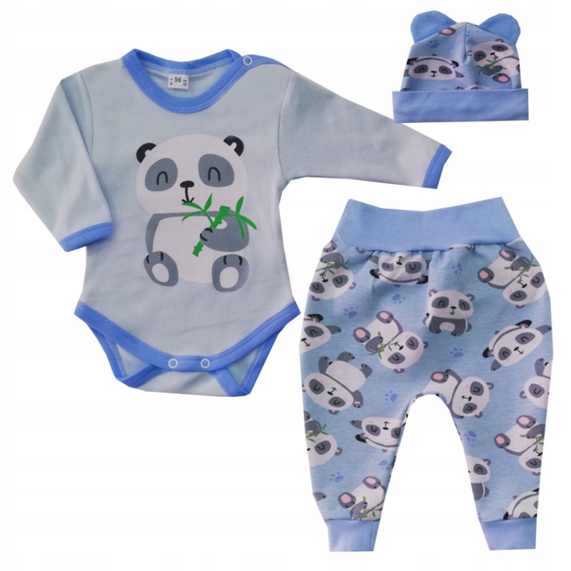 Komplet 3 elementowy 86 cm PANDA niebo