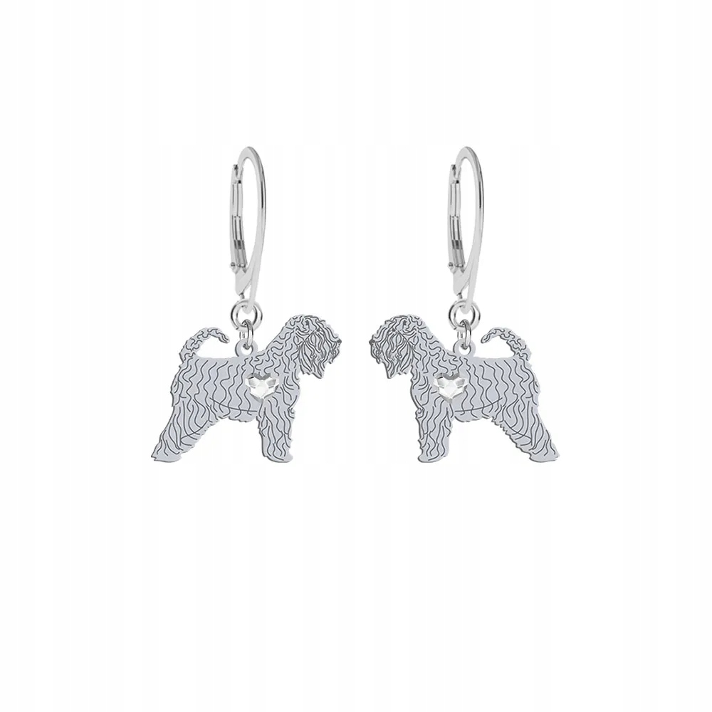 Stříbrné Náušnice s Irish Soft-coated Wheaten Terrier 925 Šperky Gravírování