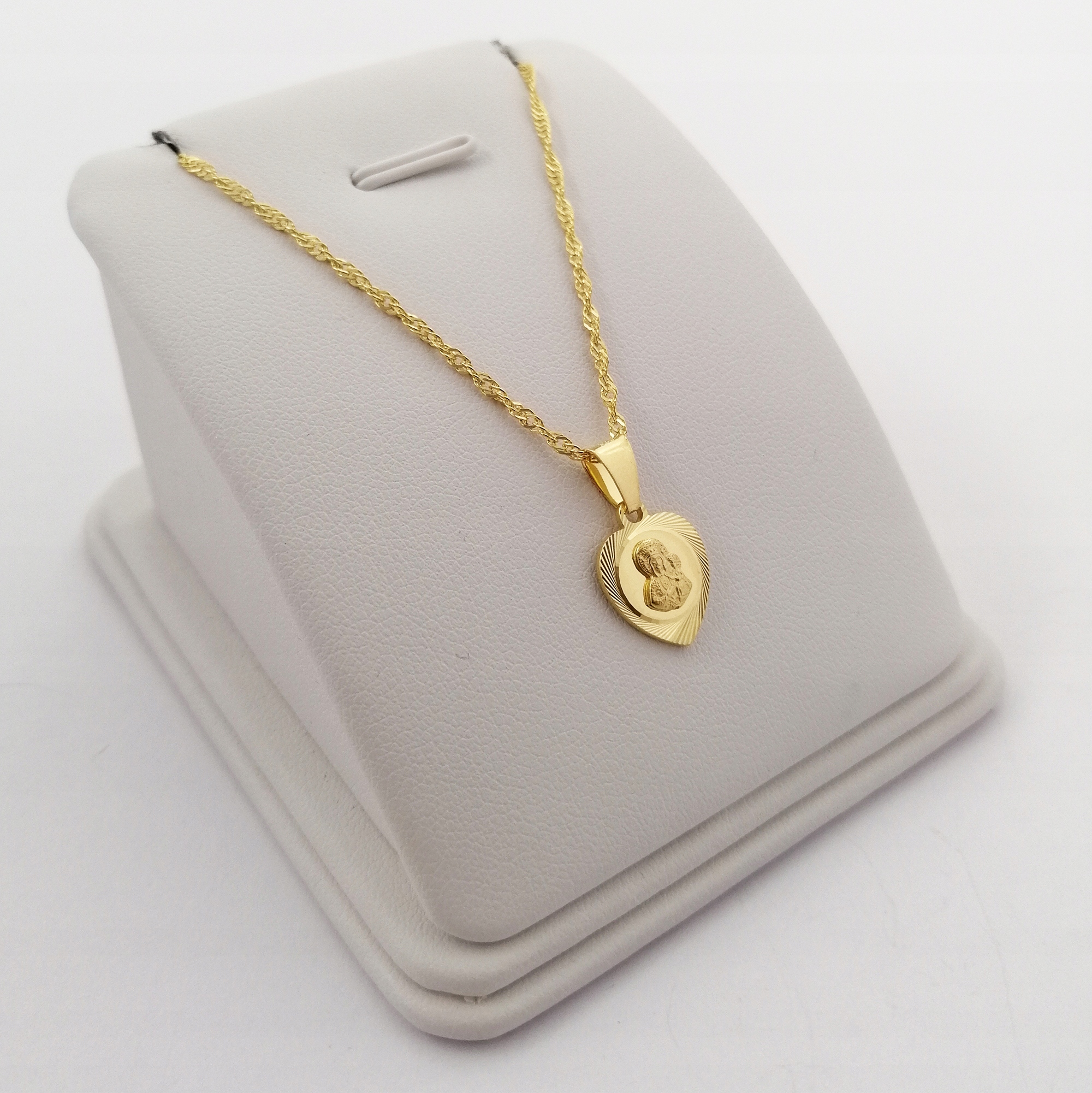 ZŁOTY ŁAŃCUSZEK 925 MEDALIK KOMUNIA CHRZEST GRAWER Kod producenta komunia chrzest bierzmowanie matka boska