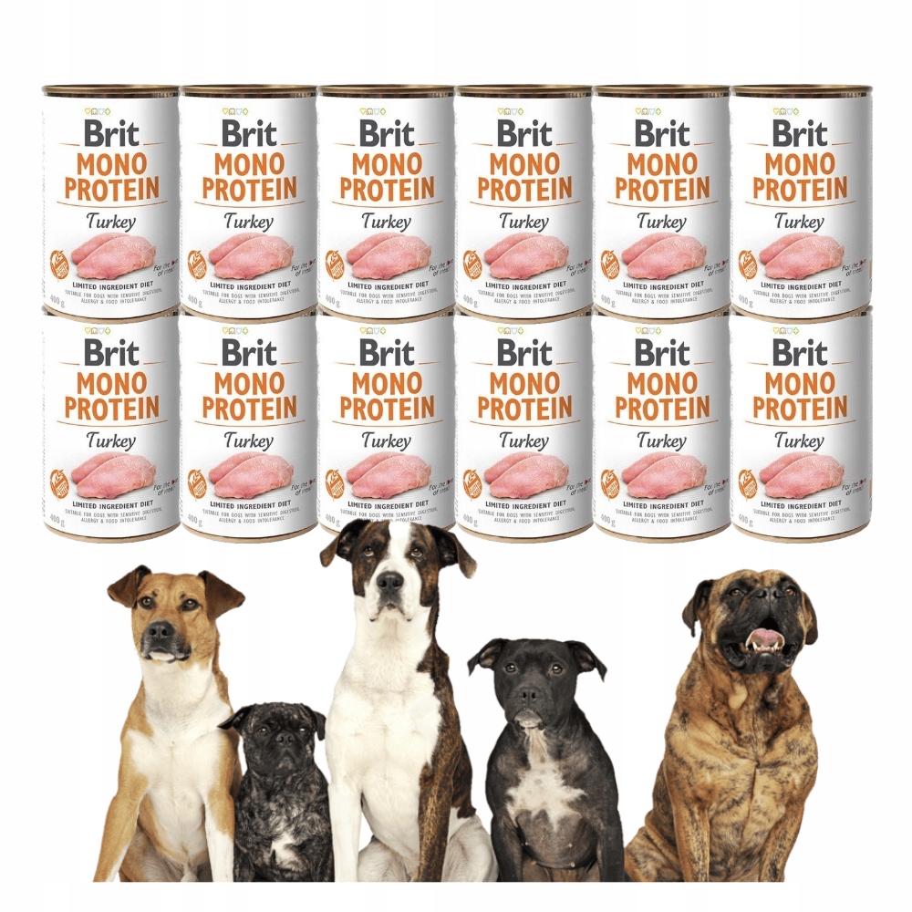 Levně Vlhké Krmivo pro psy Brit Care Mono Protein s krůtím masem 400 g*12 Ks