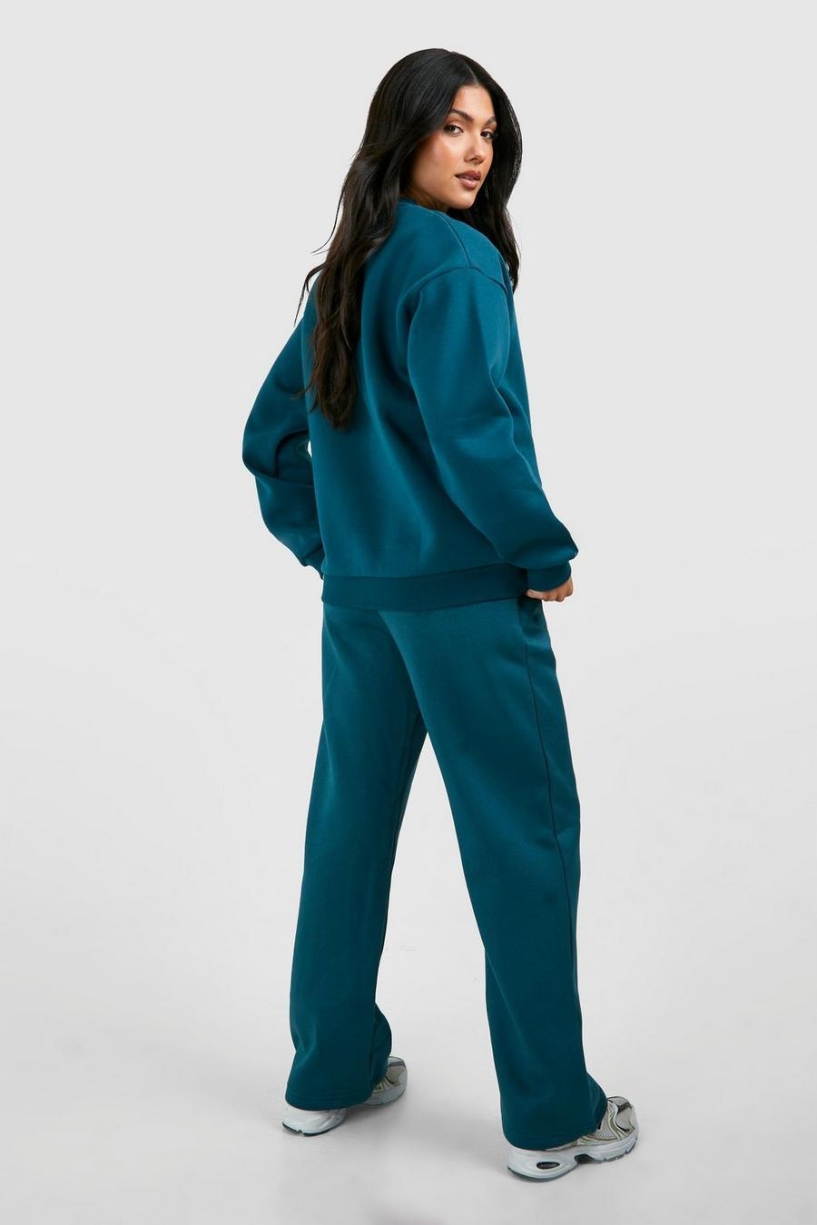 CIĄŻOWE SPODNIE DRESOWE CIEMNO TURKUSOWE GUMKA W PASIE KIESZENIE BOOHOO 38 Marka Boohoo