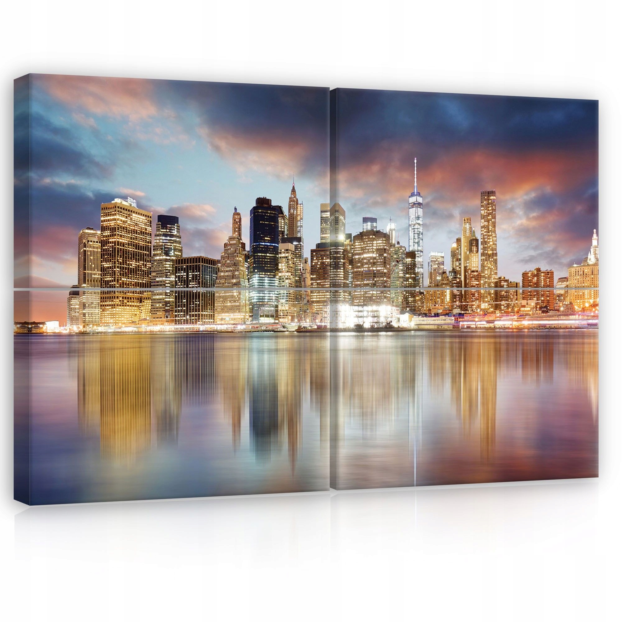 Obraz 120x80 New York mestská krajina úsvit odraz vo vode škrabadlá