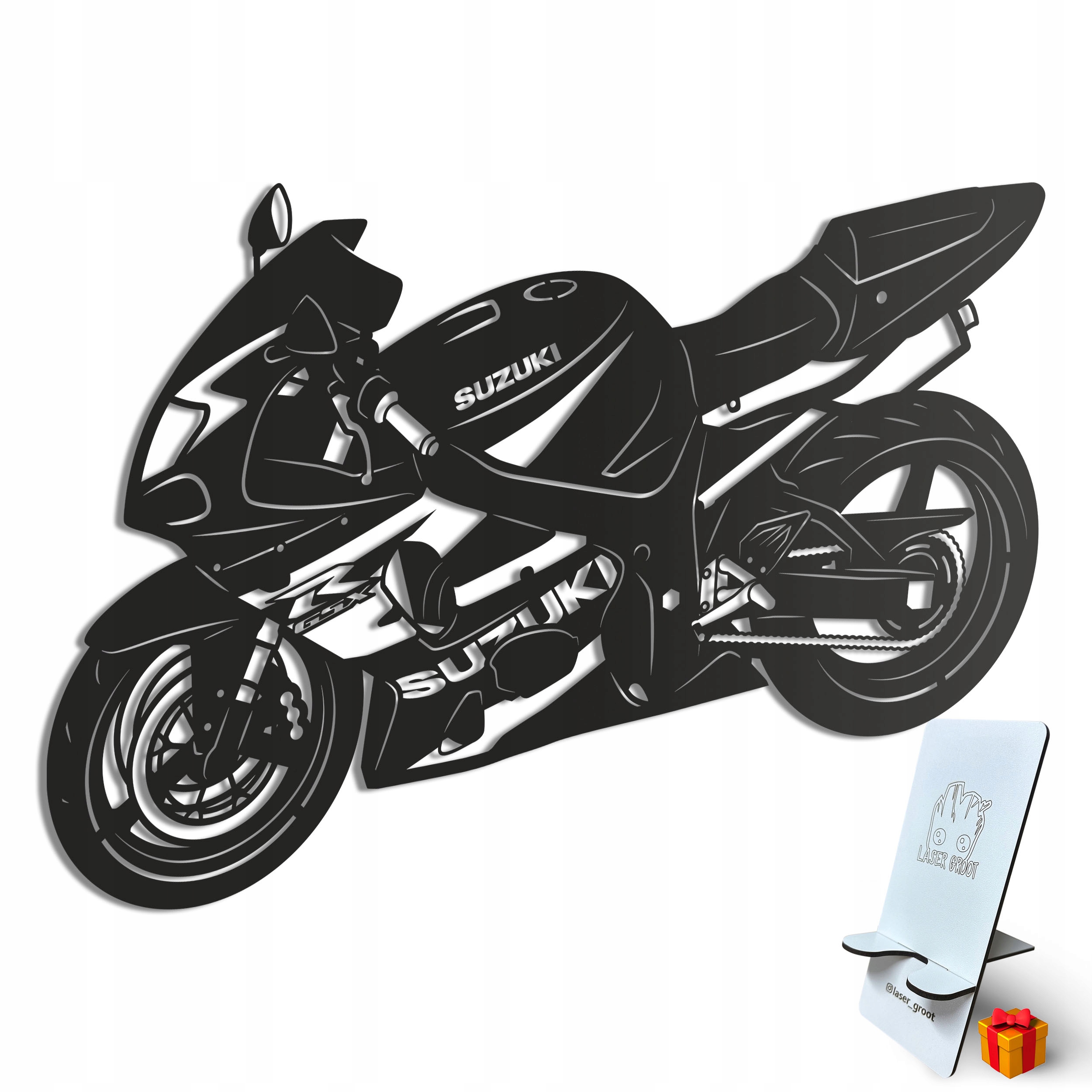 Dřevěný 3D obraz Suzuki Gsx-r 1000 Nástěnná Dekorace Dárek XL