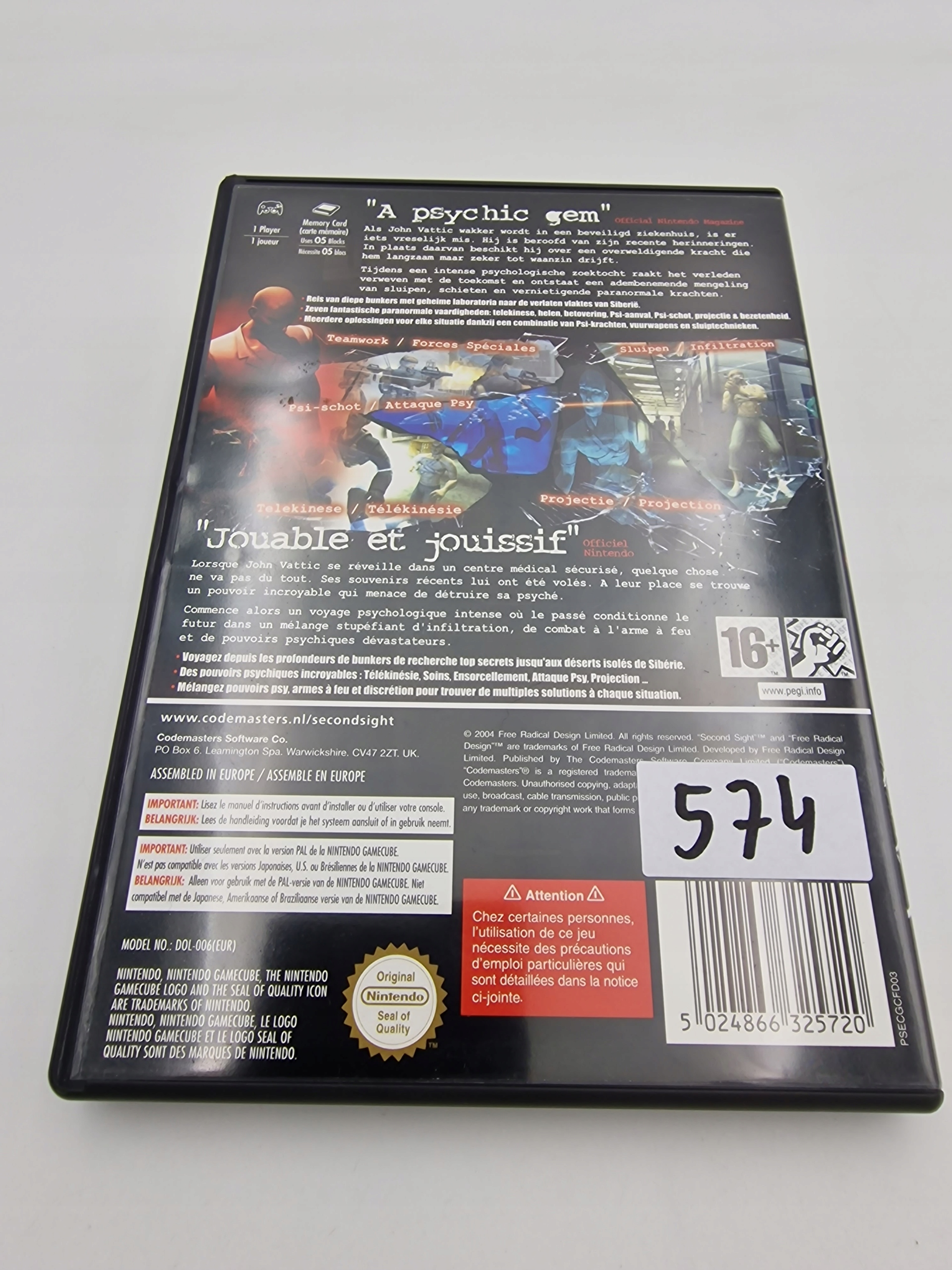 NINTENDO GAMECUBE SECOND SIGHT Platforma Nintendo GameCube