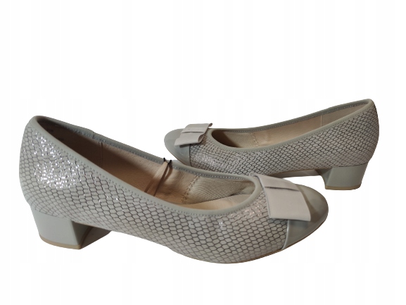 Pohodlné kožené lodičky Caprice 22307 šedé R38,5
