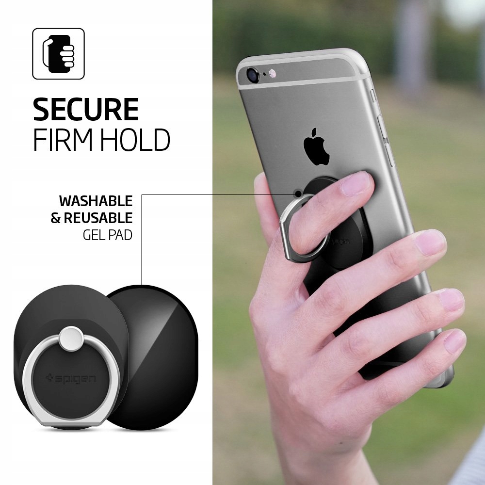 SPIGEN Style Ring Uchwyt Stojak Do Telefonów i Tabletów Czarny — miniatura 2