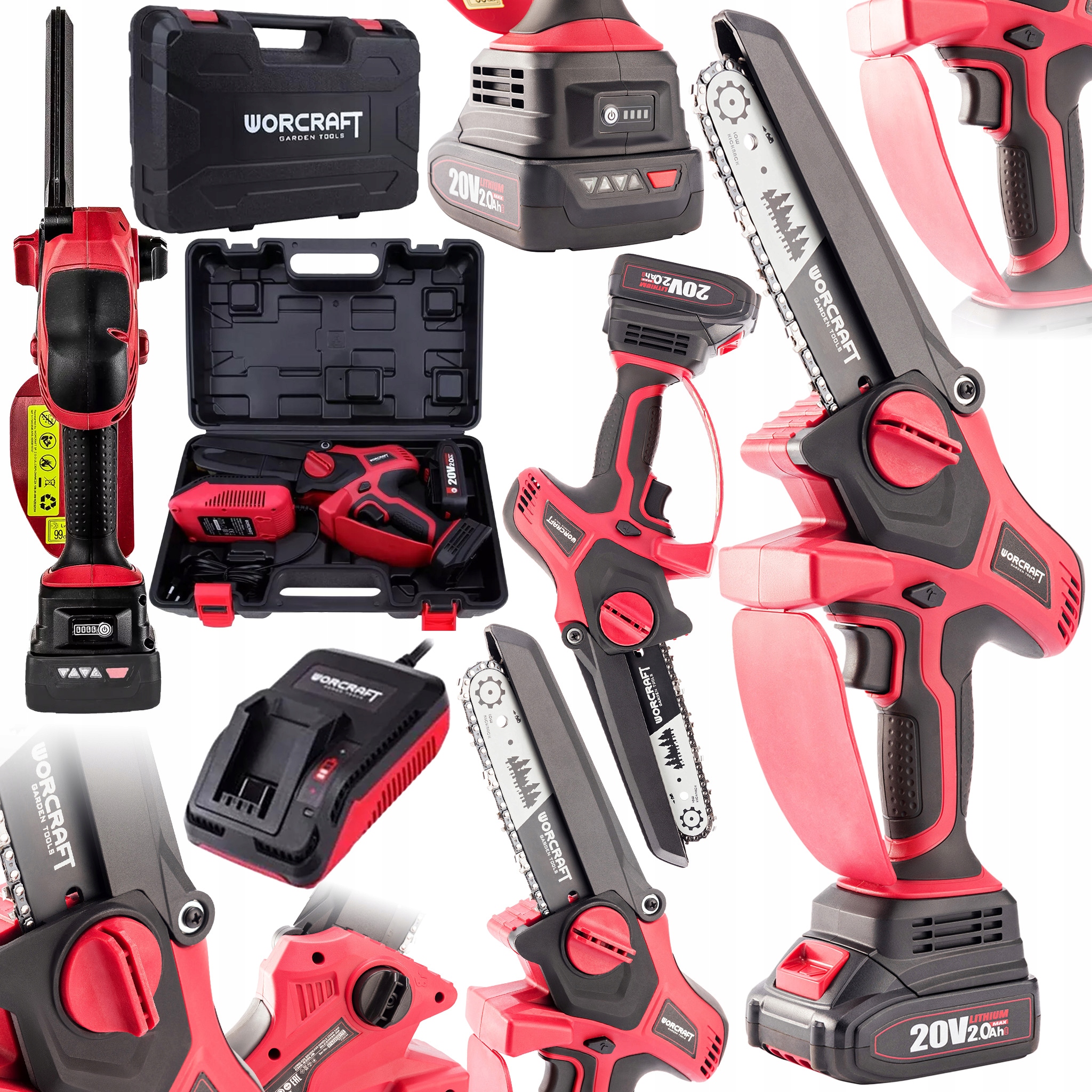 Pilarka Akumulatorowa piła łańcuchowa Worcraft CHS-S20LIBPM [2Ah] Ładowarka