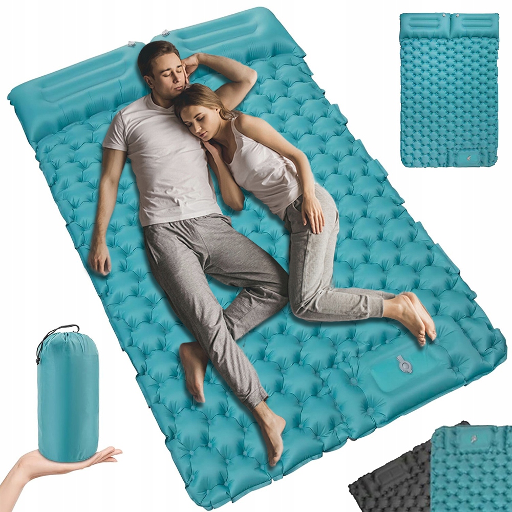 Materac Dmuchany Na Kempingpodwójny Wbudowana Pompka Nożna 200*130*10 CM