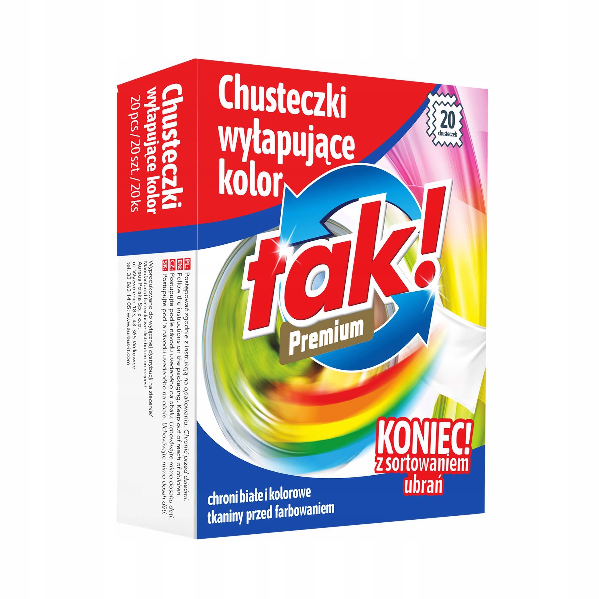 

Tak chusteczki do prania wyłapujące kolor 20 sztuk