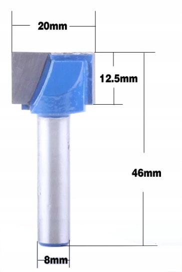 Frez Trzpieniowy do planowania 8mm x 20mm Węglik