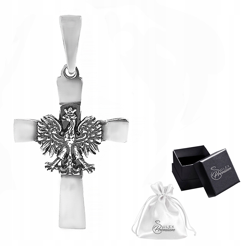 Stříbrný křížek ryzost 925 Přívěsek s orlem Patriotický pro něj