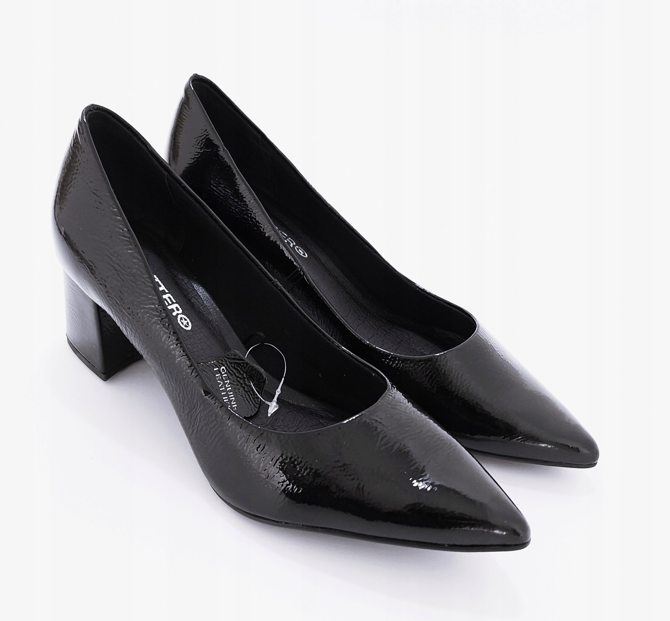 Lodičky na sloupku z černé lakované kůže Bottero 354901-77 vel.40