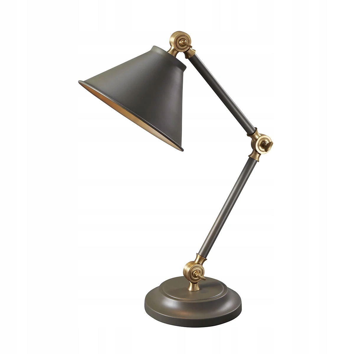 Stolová lampa šedá mosadzná nastaviteľná industriálna vintage 52 cm Elstead