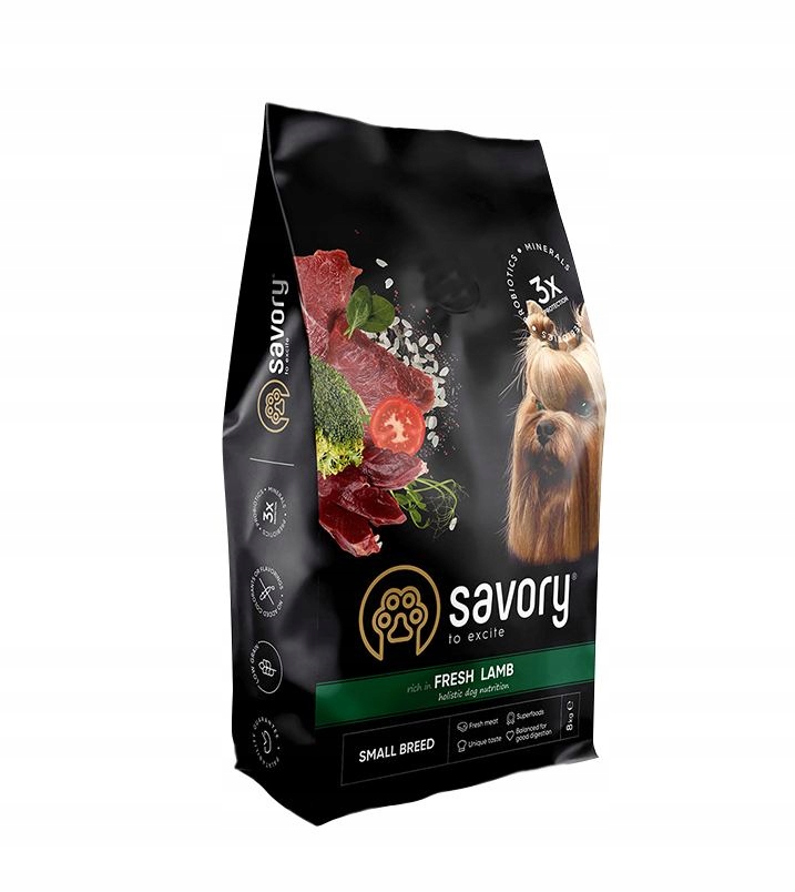 Levně Savory suché krmivo pro psa adult jehněčí small breed 8 kg