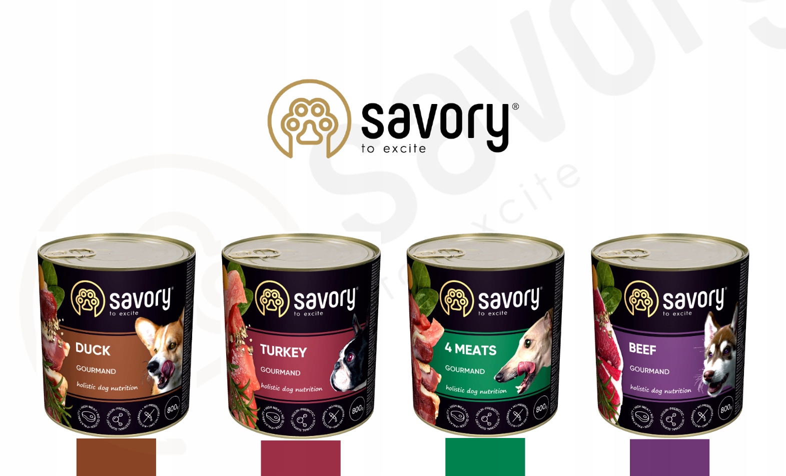 Levně Savory Vlhké krmivo mix chutí 4x800g