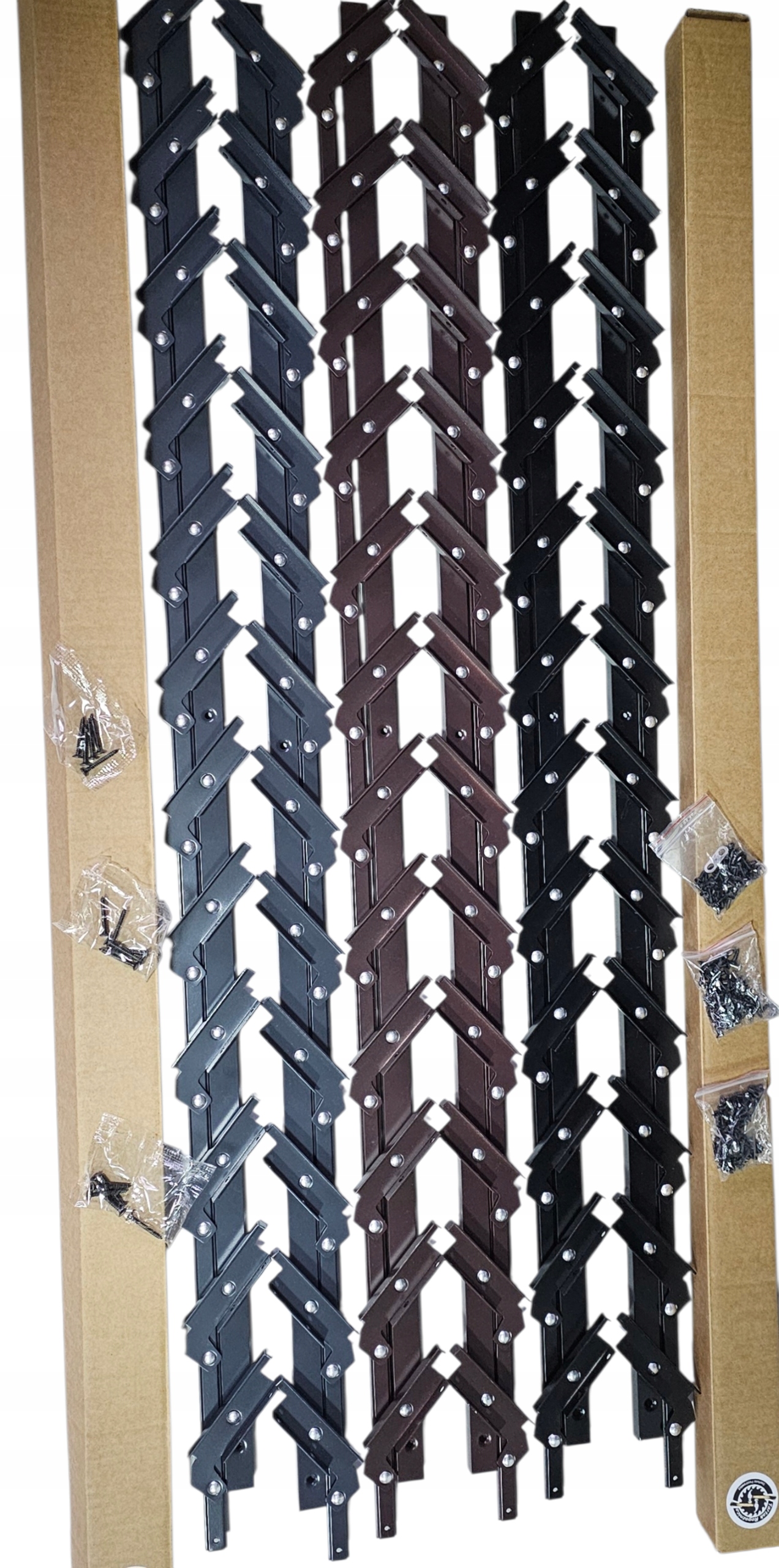 Systém vedení žaluzií Vertical 107 Grafit. Pohyblivý mechanismus desky.