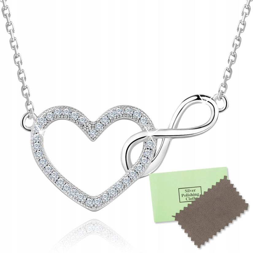 Stříbrný náhrdelník celebrita srdce nekonečno přívěsek stříbro 925