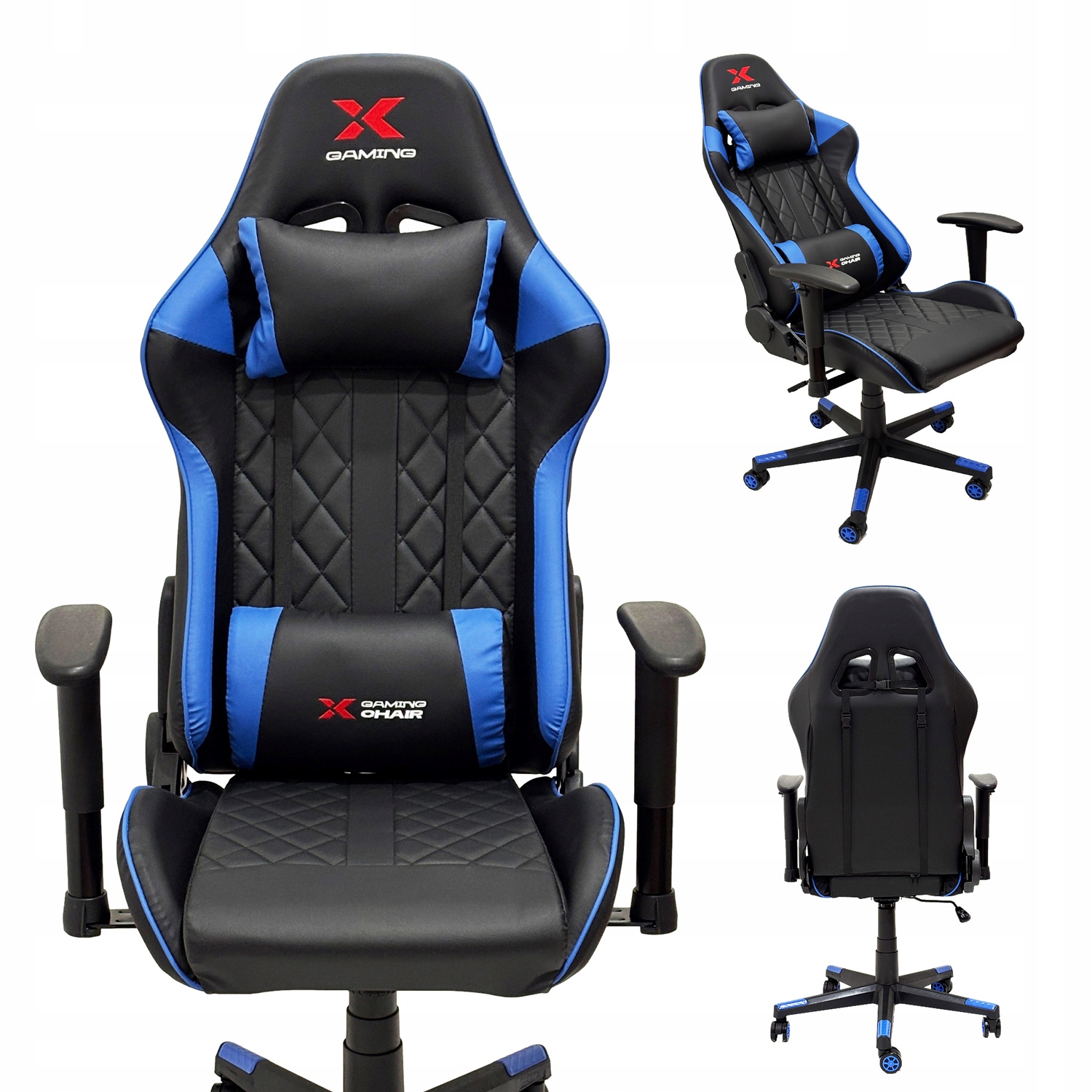 Kancelářská herní otočná židle Xgaming Xcom2-Černá a modrá