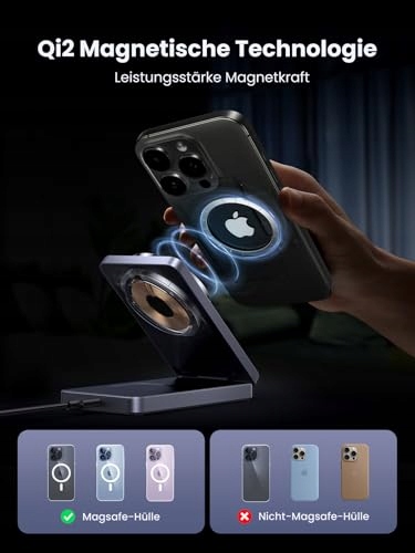 UGREEN MagFlow Qi2 Ładowarka 15W iPhone MagSafe Składana Bezprzewodowa — miniatura 4