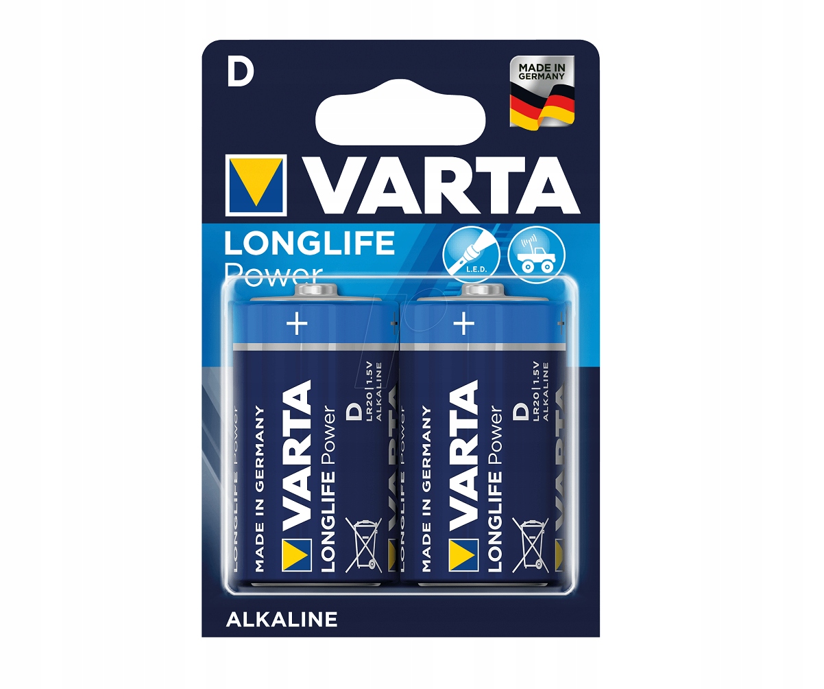 

2x Bateria alkaliczna Varta Longlife Power R20 D
