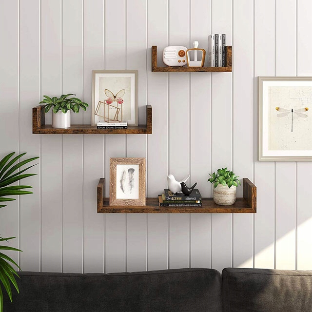 ZESTAW 3 PÓŁEK ŚCIENNYCH = SALON SYPIALNIA GABINET Kolekcja Elior