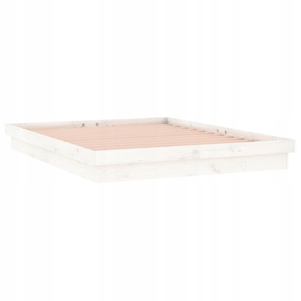 RAMA ŁÓŻKA Z LED BIAŁA 120X200CM LITE DREWNO Rozmiar (cm) 120x200