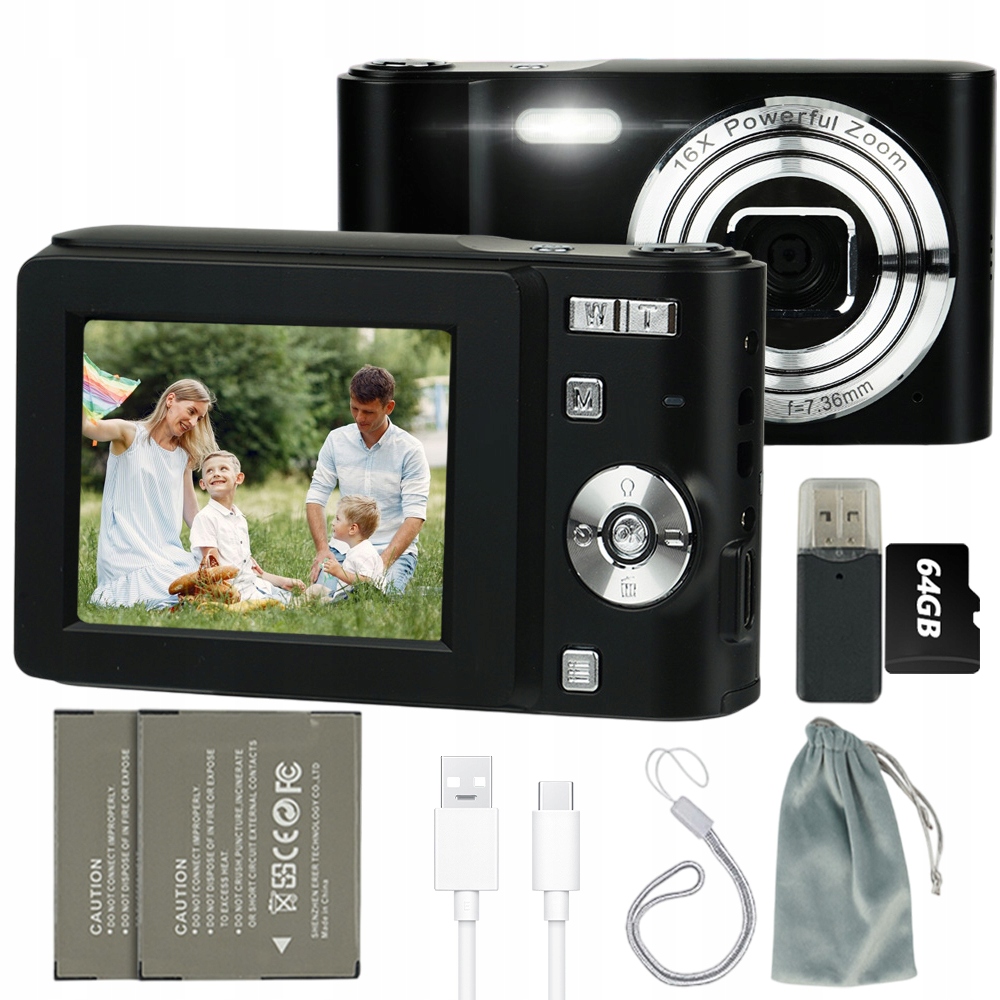 Digitální Fotoaparát Hd 1080P 50MP S 2.4" Digitálním Displejem 16X Zoom