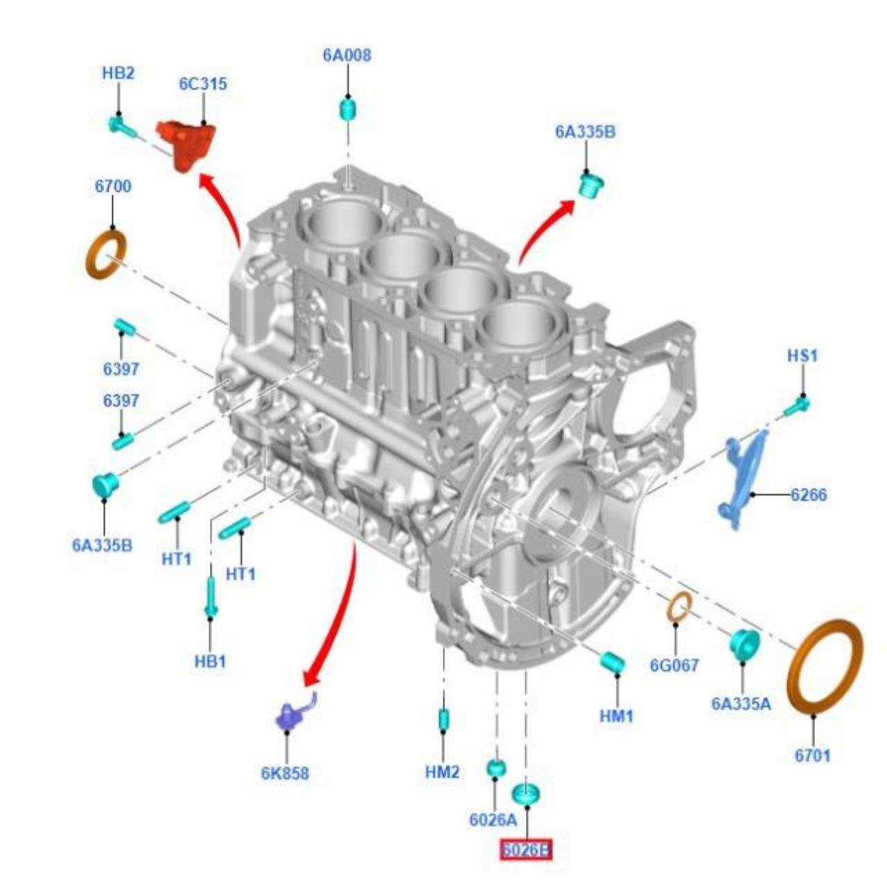 cup BLOKU FORD FOCUS 04-08 C-MAX 03-11 1.6 / 1225841