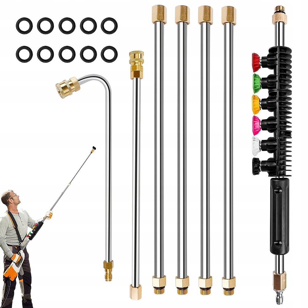 Prodlužovačka Pro Tlakovou Myčku 2.5 M 6 Trysek 1/4" Rychlospojka 4000PSI Žlaby