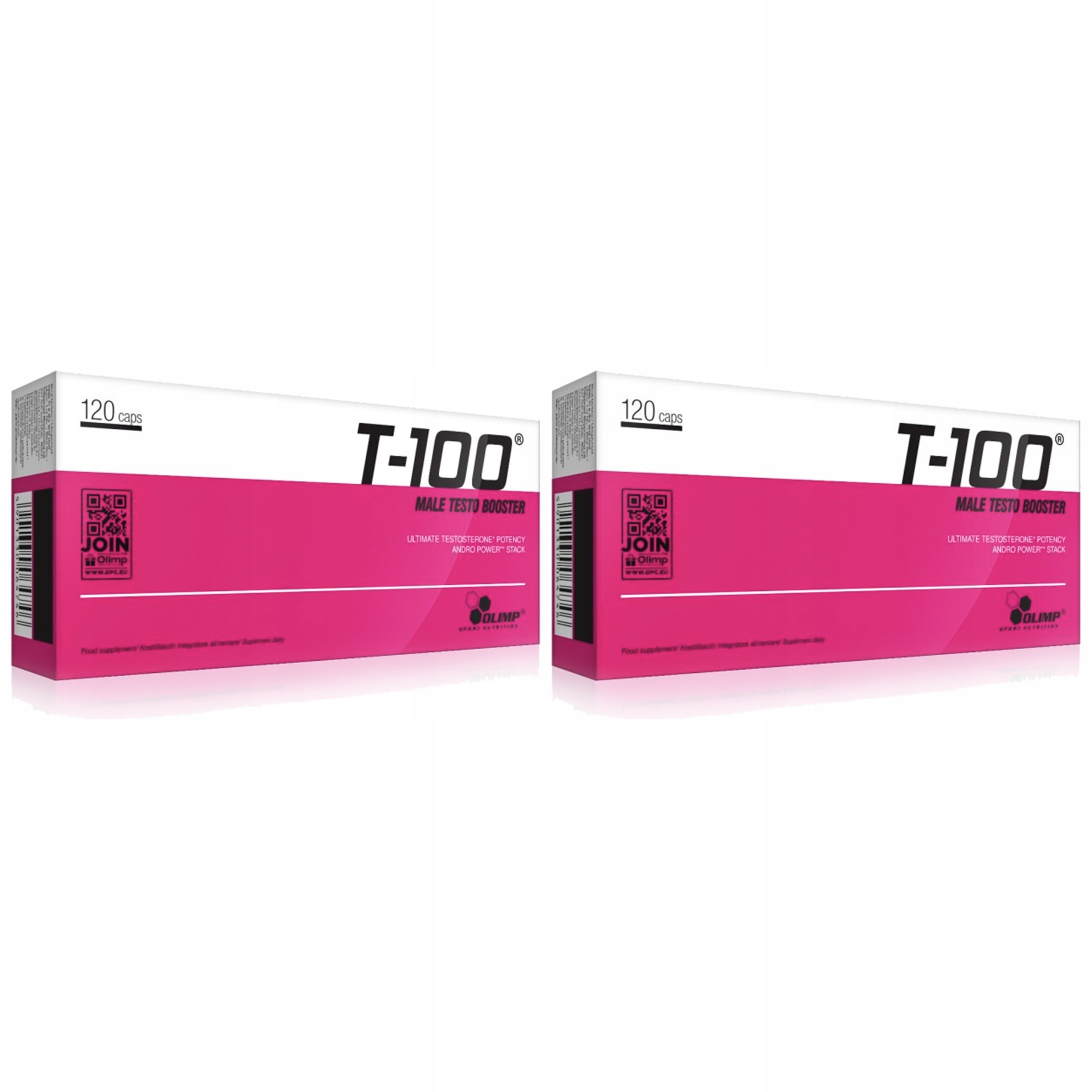 2x Testosteron Booster T-100 Testosteron Daa Tribulus Maca Zinek 120 kapslí O