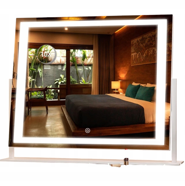 Hasipu Led zrkadlo na líčenie 58x48 cm 10x Usb dotyk 3 farby make-up