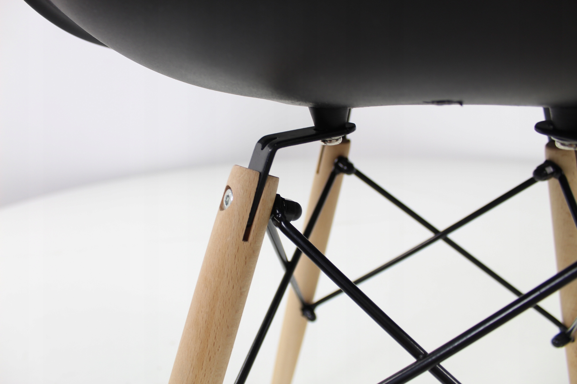 6 krzeseł i Rozkładany stół 90x160/200 blat CRAFT Kolor korpusu stołu czarny