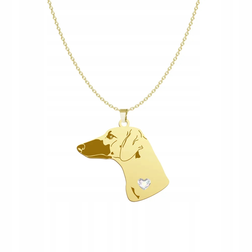Zlatý náhrdelník se psem Arabský chrt 925 Šperky Žena Gravírování Bonus