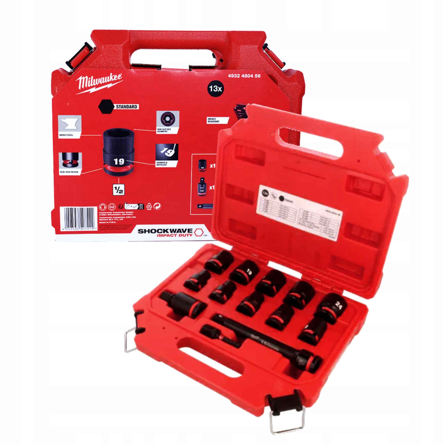 Nasadki udarowe 1/2" 10-24 mm Milwaukee zestaw 13 el. 4932480456
