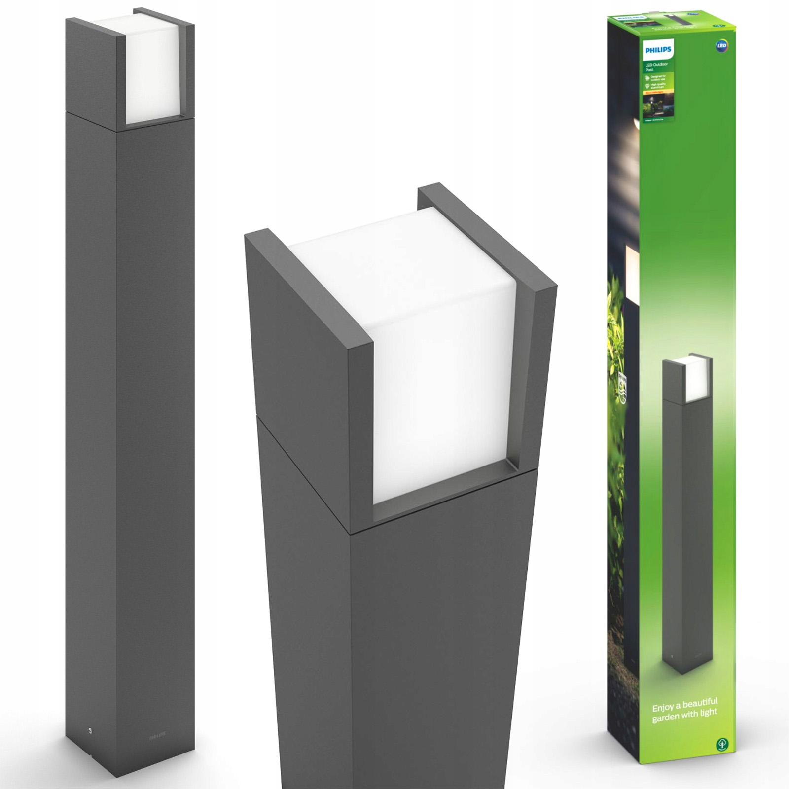 Led vonkajšia stojaca záhradná lampa 6W IP44 Stĺpik 77 cm Arbour Philips