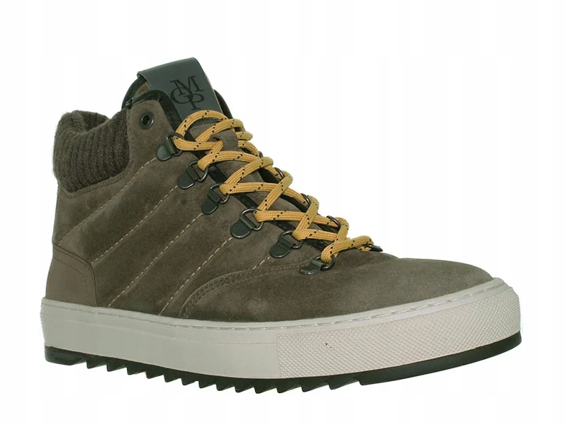 Marc O'Polo Kotníkové Boty Kožené Mid-Top velikost 40 Khaki, Semiš