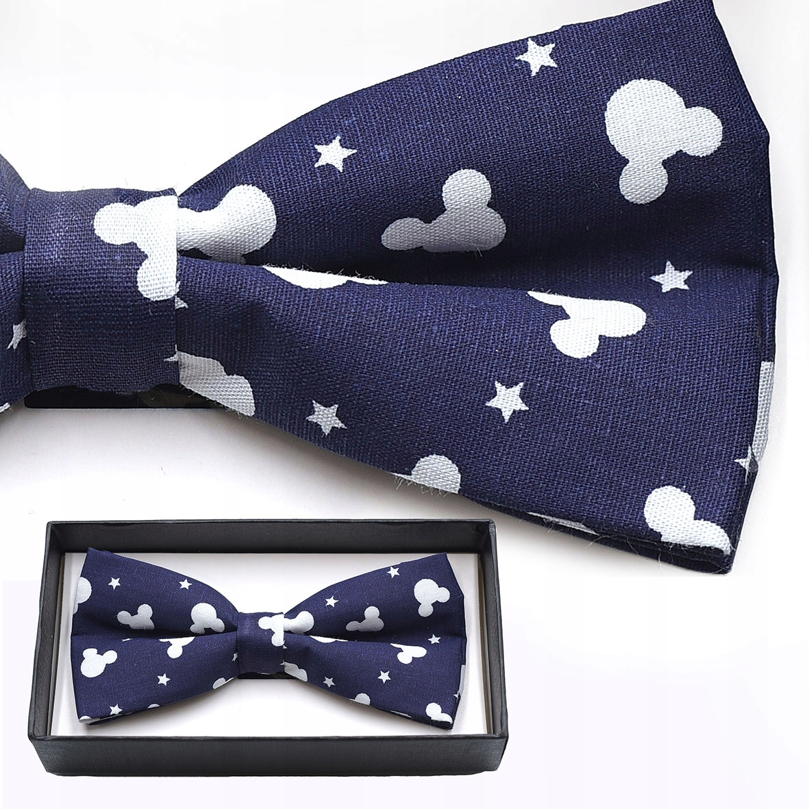 

Muszka męska granatowa Myszka Miki mucha pudełko