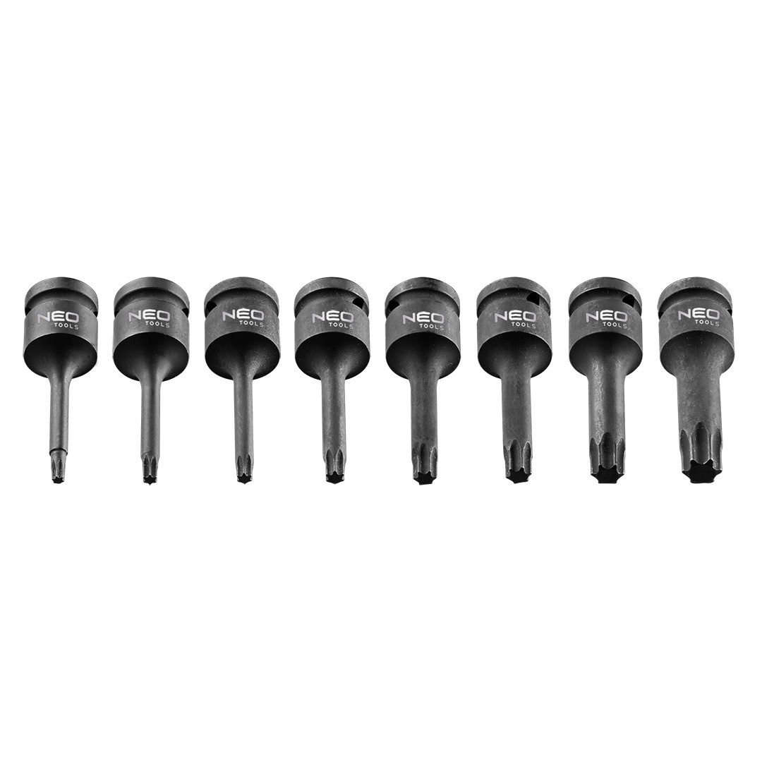 Klucze udarowe Torx 1/2", zestaw 9 szt. Marka Neo Tools
