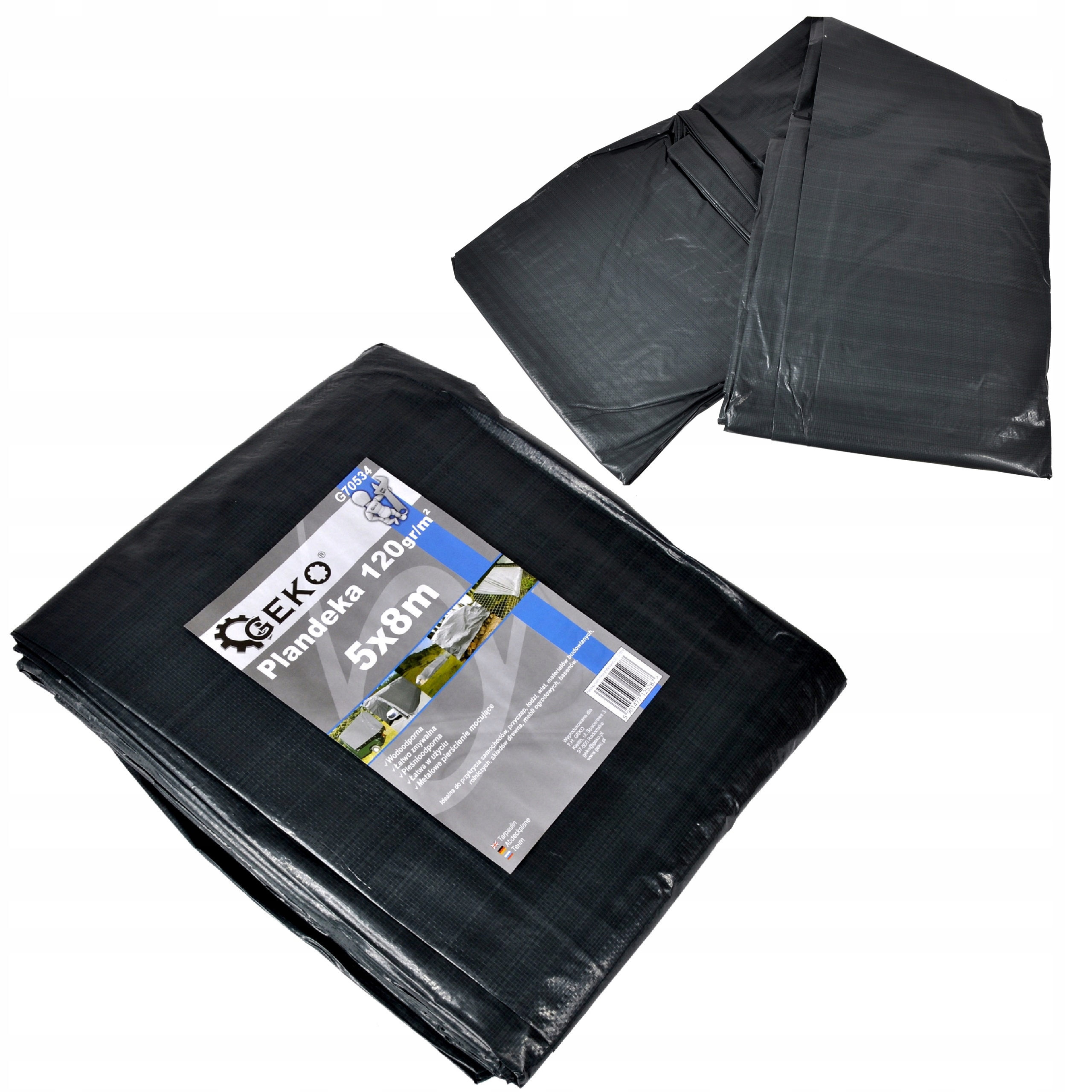 

Plandeka 4x5m Szara Gruba Jakość 120g