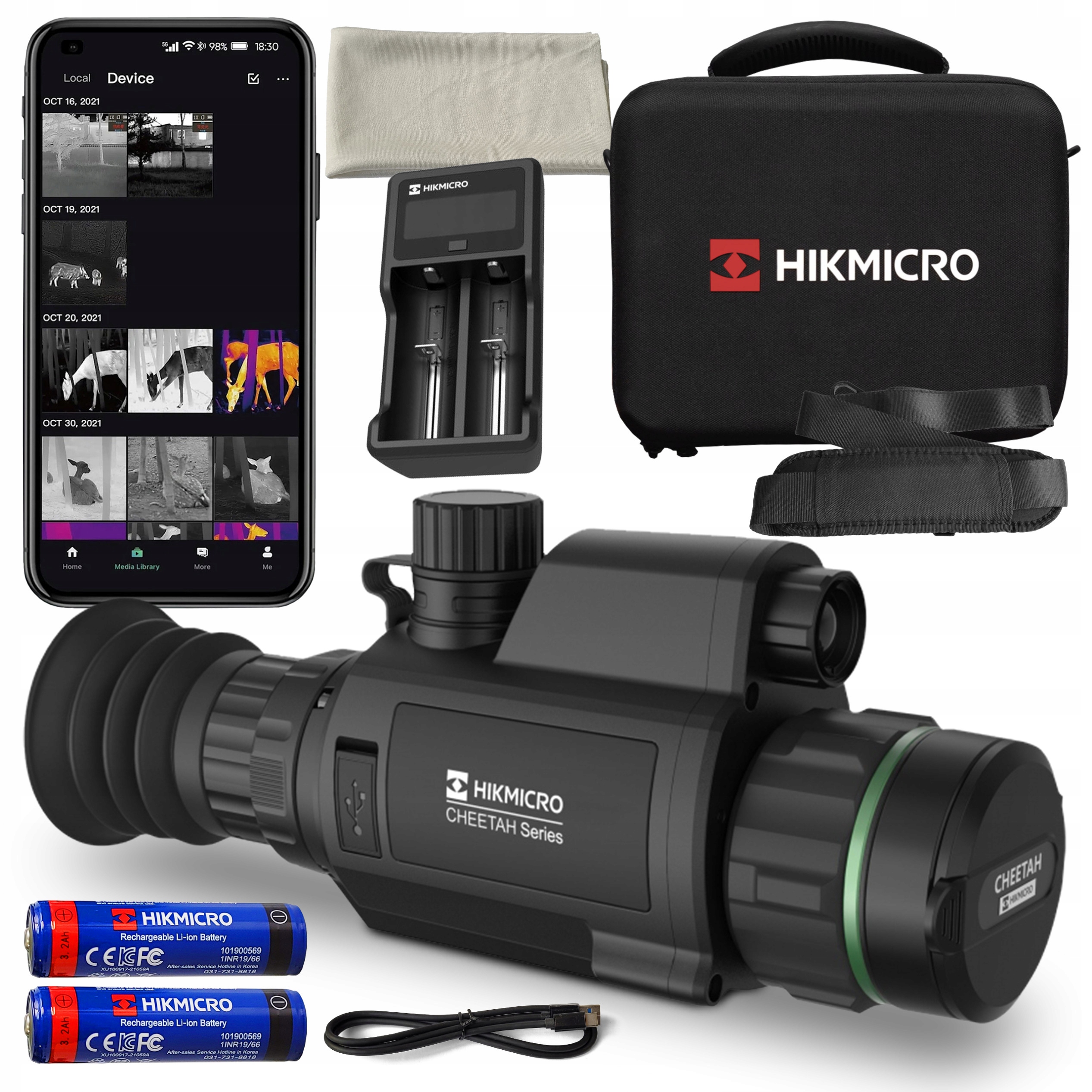 Celownik Noktowizyjny Luneta Hikmicro Cheetah 940nm +torba Akumulatory