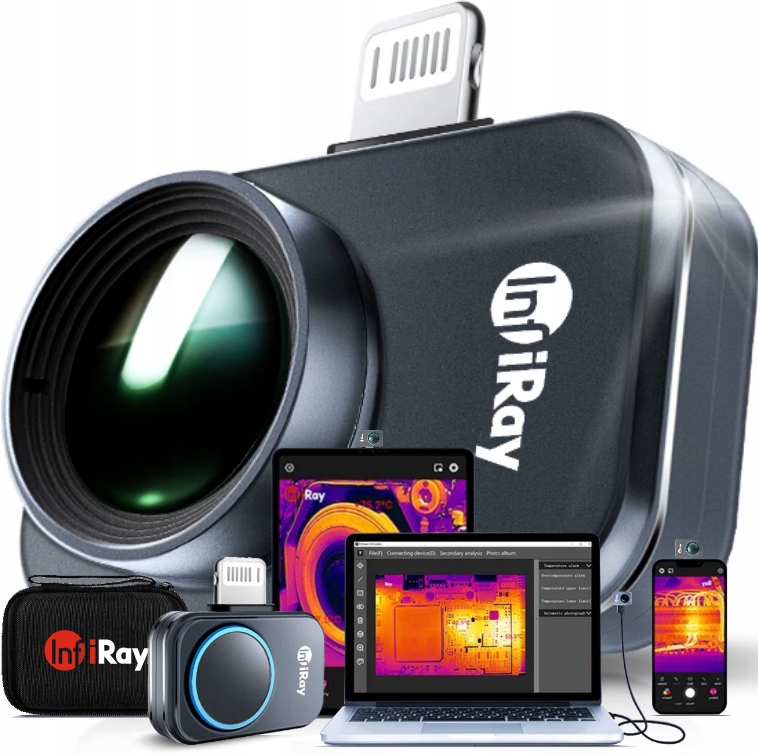 Termovizní kamera iRay P2 Pro Ios pro chytrý telefon Lighting Usb C Adaptér