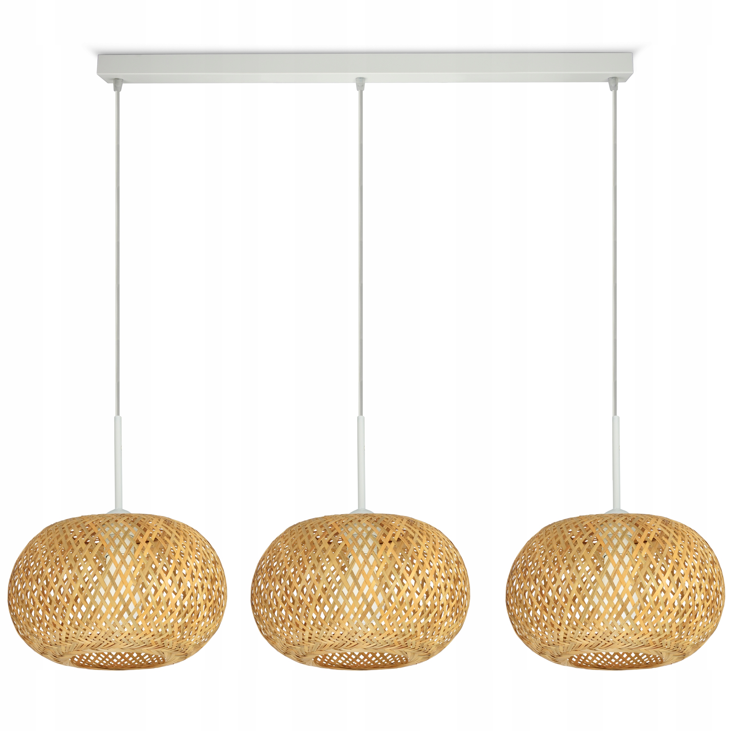 Závěsné Stropní Svítidlo Bambusové pletené Boho Přírodní 581-BZ3 Led Bílé