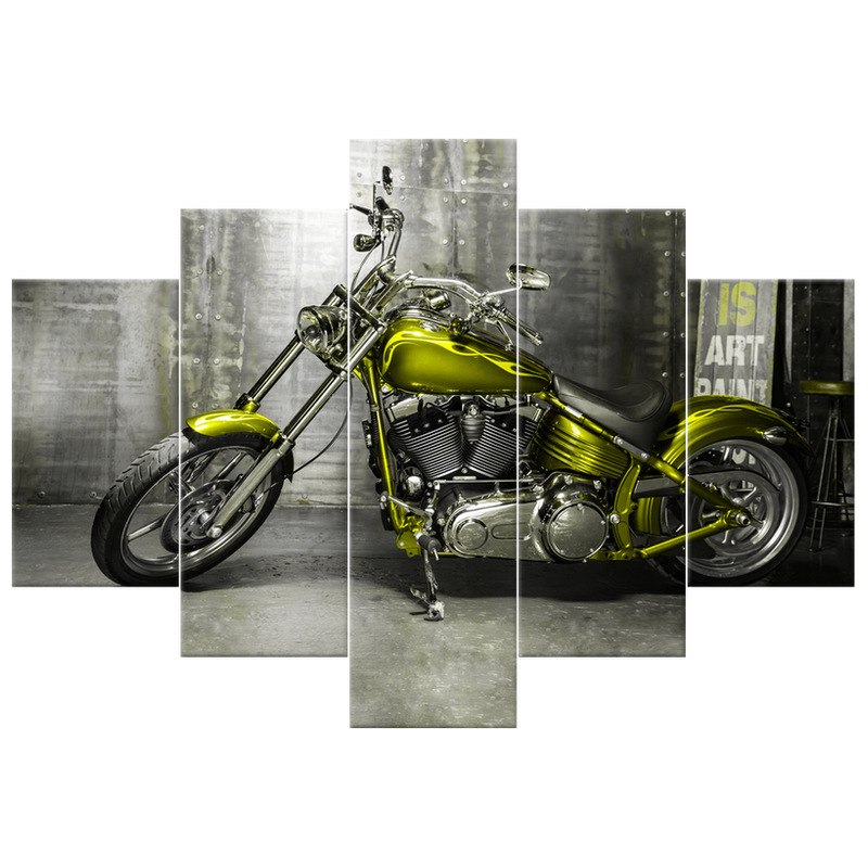 

Obraz Na Płótnie 150x105 Oliwkowy motocykl