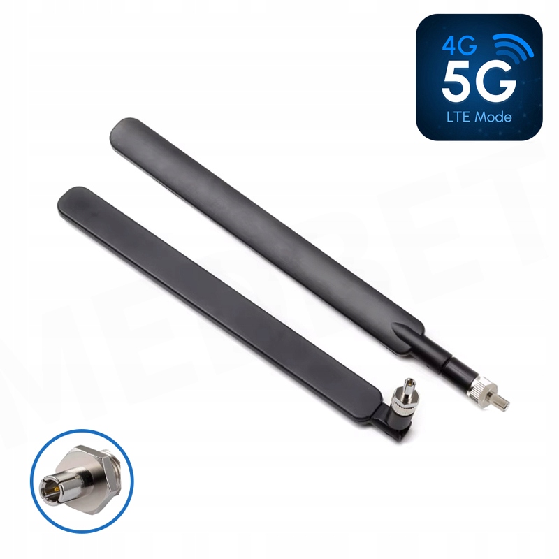 ZESTAW 2 x ANTENY DO MODEMÓW ROUTERÓW LTE 3G 4G 5G Wi-Fi 12 dBi WTYK TS9