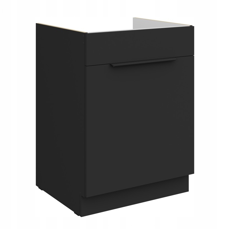 Kuchyňská skříňka pod dřez 60 Modulo s zásuvkou černá Afm stojící matná