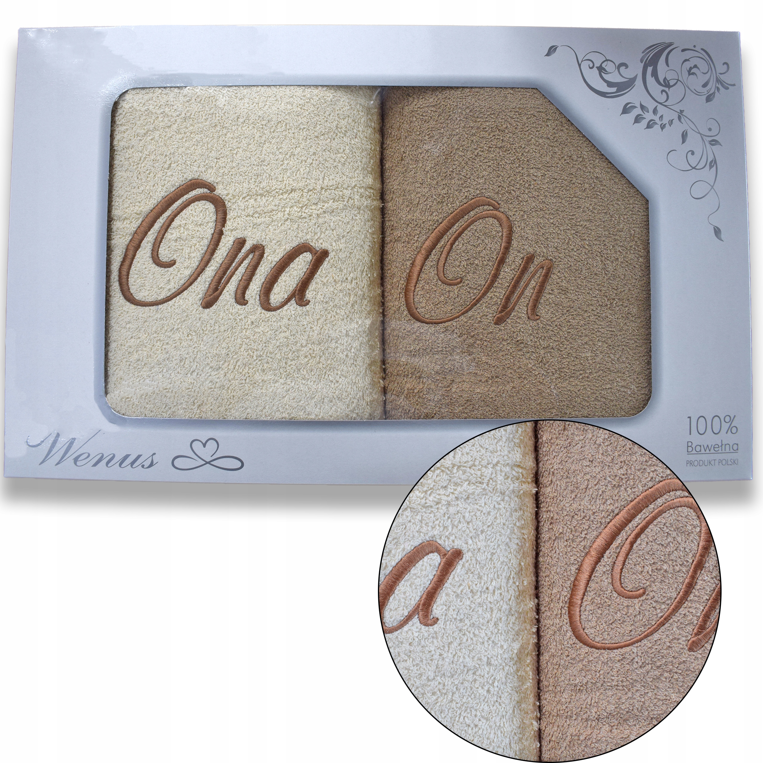 

Ślubny Ręczniki 70x140cm Ozdobne Mąż Żona