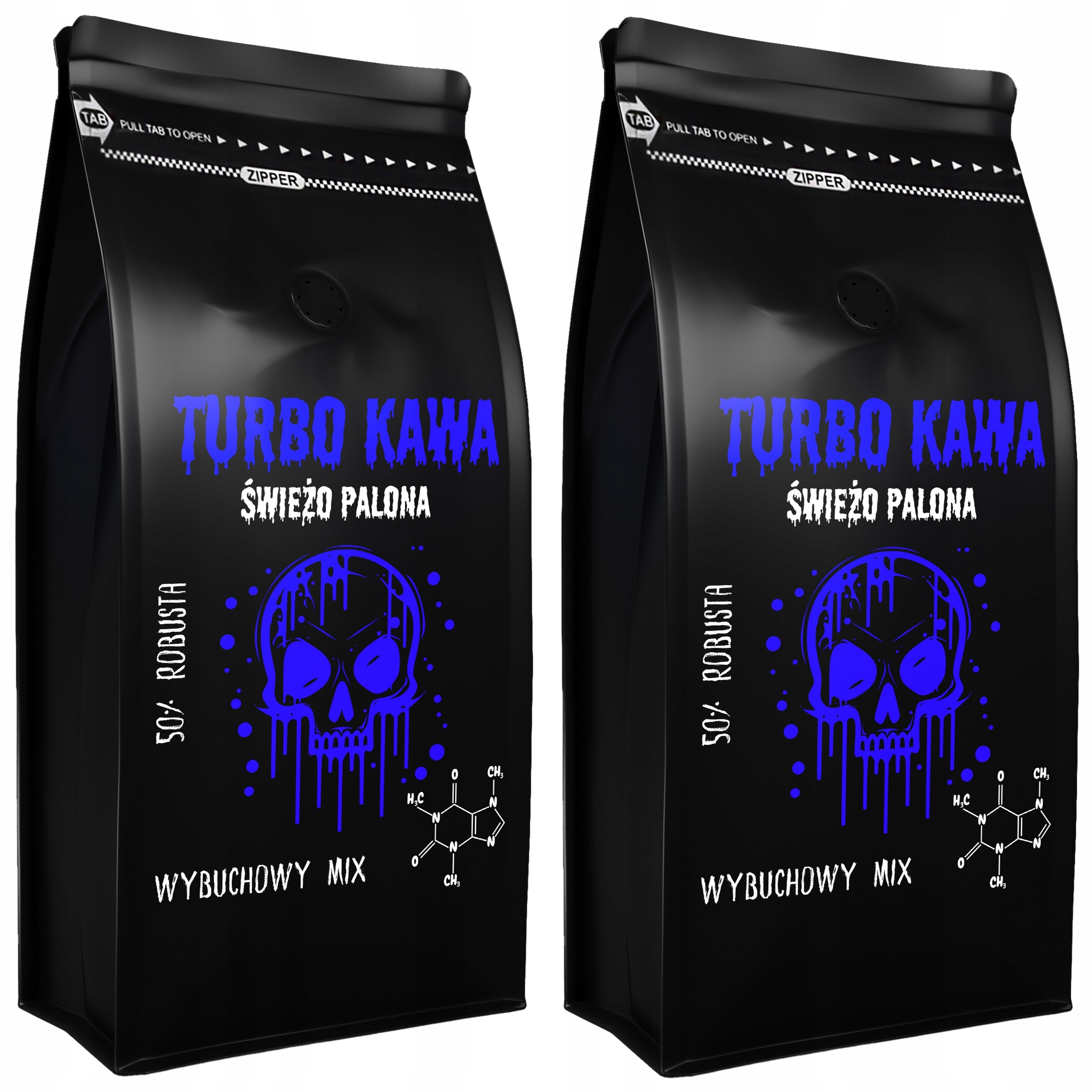 Levně Turbo Zrnková Káva do kávovaru 2x1kg 50/50 Robusta/Arabica Výbušná Směs