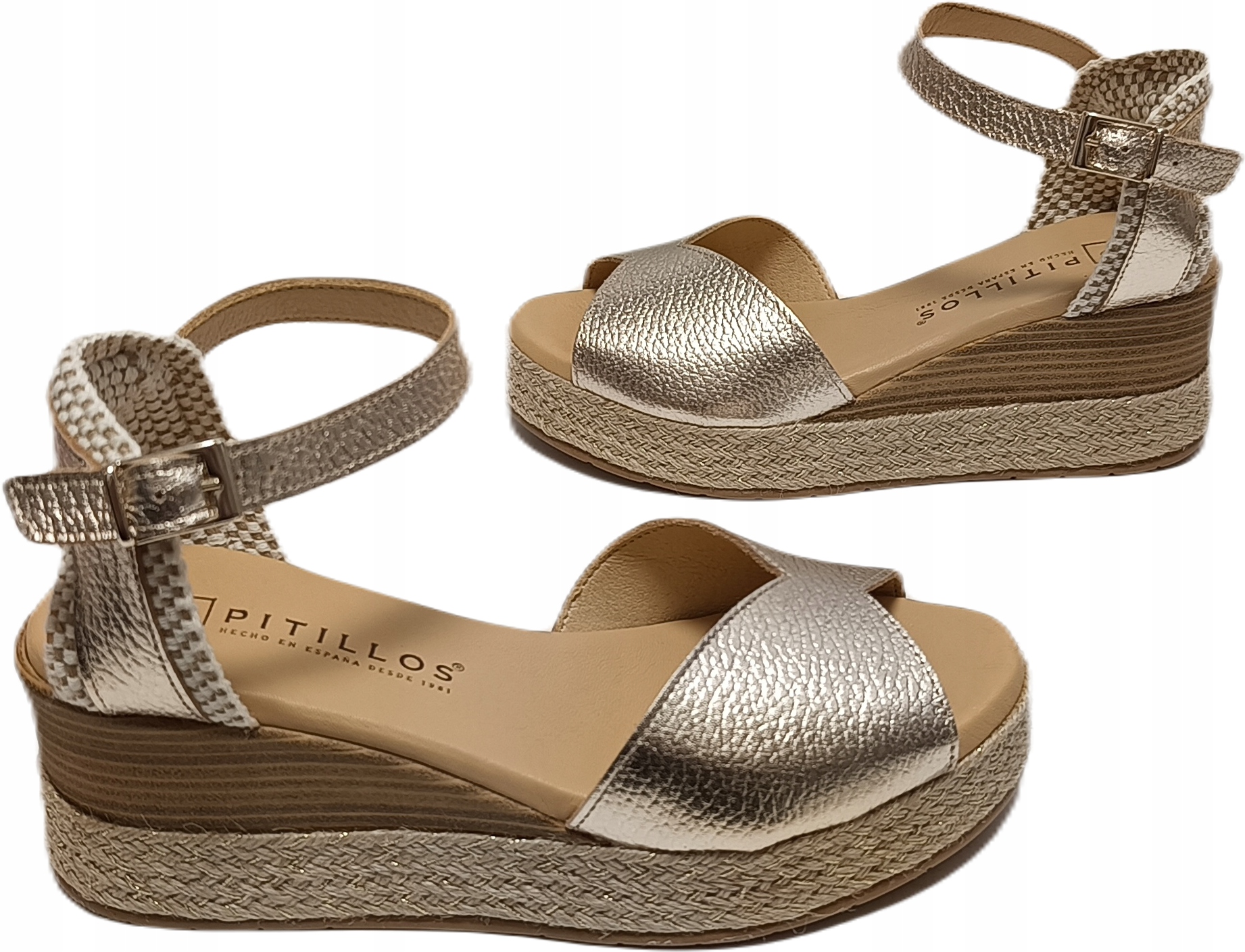 pohodlné kožené Sandály Pitillos 5521 zlato r40