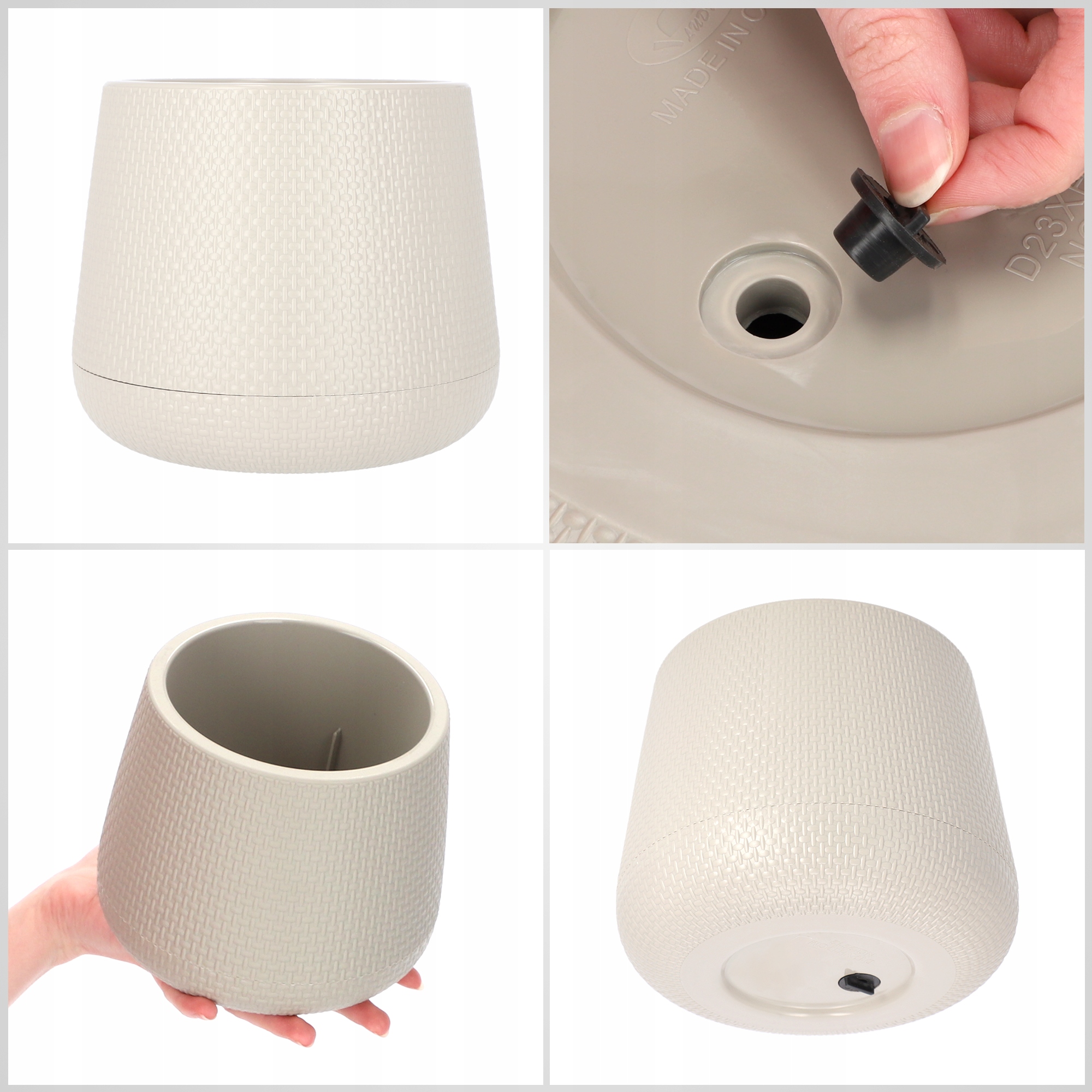 DONICZKA OSŁONKA NA KWIATY PODSTAWKA BEŻOWA 13cm Wysokość produktu 13 cm